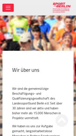 Vorschau der mobilen Webseite www.sport-fuer-berlin.de, Sport für Berlin online
