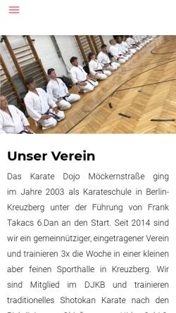 Vorschau der mobilen Webseite www.karate-berlin.de, Shotokan Karate Dojo