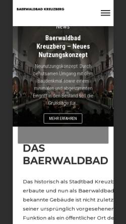 Vorschau der mobilen Webseite www.baerwaldbad.de, Stadtbad Kreuzberg in der Baerwaldstraße
