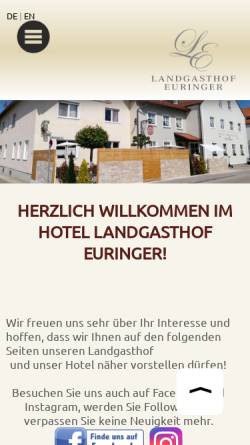 Vorschau der mobilen Webseite www.hotel-euringer.de, Hotel Gasthof Euringer in Manching