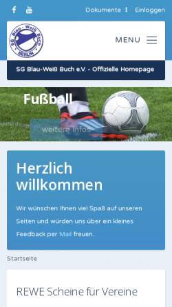 Vorschau der mobilen Webseite www.blau-weiss-buch.de, SG Blau-Weiß Buch e.V.