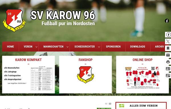 Vorschau von www.sv-karow-96.de, SV Karow e.V. 96