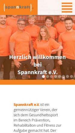 Vorschau der mobilen Webseite www.spannkraft-ev.de, Spannkraft e.V. - Gesundheitssport in Berlin Spandau
