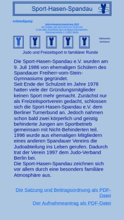 Vorschau der mobilen Webseite www.sport-hasen-spandau.de, Sport-Hasen-Spandau