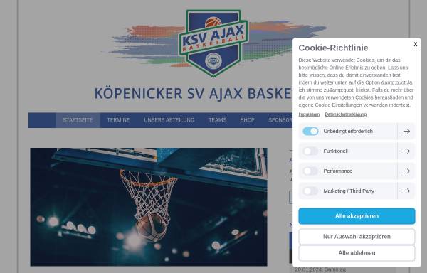 Vorschau von www.ksv-ajax-basketball.de, Köpenicker Sportverein - Ajax e.V.