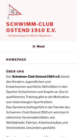 Vorschau der mobilen Webseite www.sco1910.de, Schwimmclub Ostend 1910 e.V.