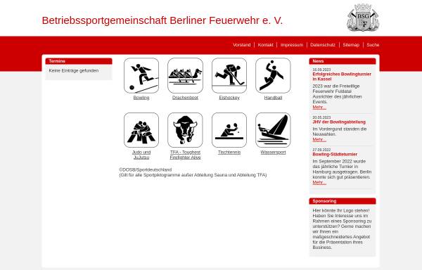 Vorschau von www.bsg-berliner-feuerwehr.de, BSG Berliner Feuerwehr e.V.