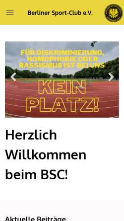 Vorschau der mobilen Webseite www.berlinersc.de, Fanseite - Berliner-Sport-Club