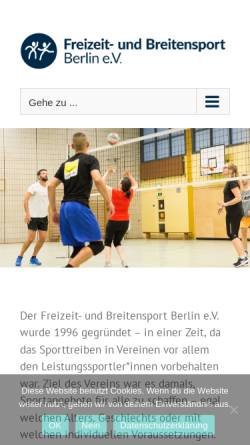 Vorschau der mobilen Webseite www.freizeitsport-berlin.de, Freizeit- und Breitensport Berlin e.V.