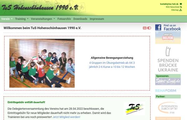 Vorschau von www.tus-hsh.de, TuS Hohenschönhausen 1990 e.V