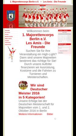 Vorschau der mobilen Webseite www.majorettencorps.de, 1. Majorettencorps Berlin - Les Amis