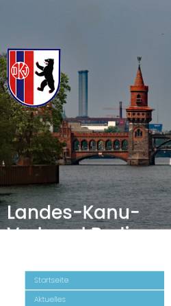 Vorschau der mobilen Webseite www.kanuverbandberlin.de, Landes-Kanu-Verband Berlin e.V.