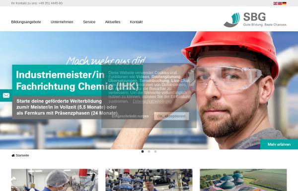 Vorschau von www.sbgdd.de, Sächsische Bildungsgesellschaft für Umweltschutz und Chemieberufe