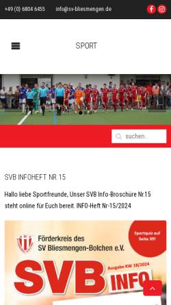 Vorschau der mobilen Webseite sv-bliesmengen.de, Bliesmengen-Bolchen