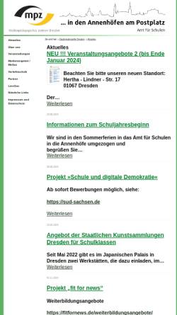 Vorschau der mobilen Webseite marvin.sn.schule.de, Stadtmedienstelle