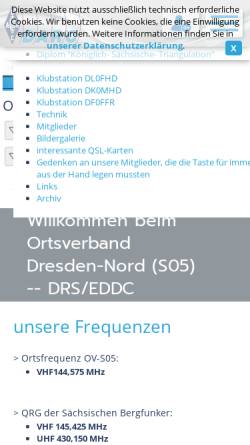 Vorschau der mobilen Webseite www.darc.de, DARC-Ortsverband Dresden Nord