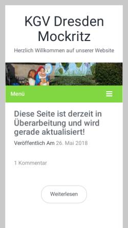 Vorschau der mobilen Webseite kgv-mockritz.de, Kleingartenverein Mockritz