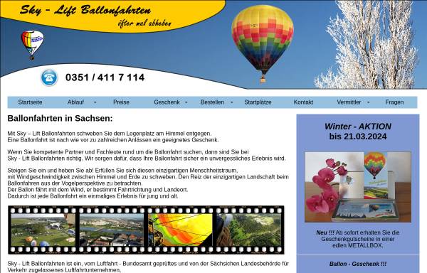 Vorschau von www.sky-lift.de, Sky-Lift Ballonfahrten