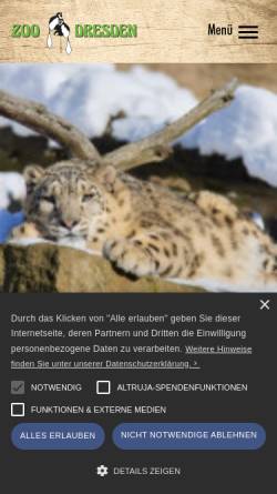 Vorschau der mobilen Webseite www.zoo-dresden.de, Zoo Dresden