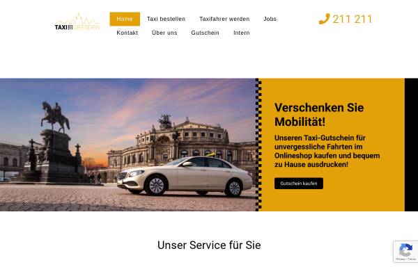Vorschau von www.taxi-dresden.de, Funktaxi Dresden 211 211
