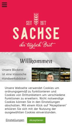 Vorschau der mobilen Webseite sachse-dohna.de, Feinbäckerei Manfred Sachse