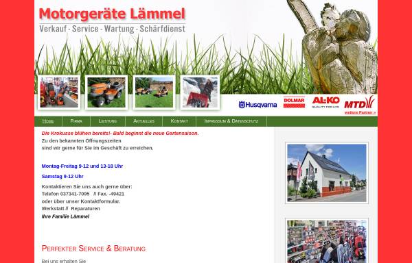 Vorschau von www.motorgeraete-laemmel-drebach.de, Gartentechnik und Gartengeräte