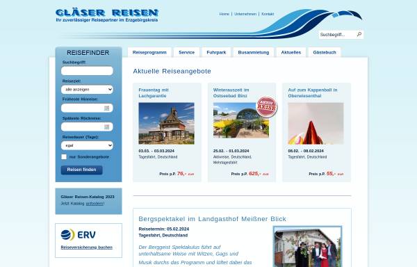 Vorschau von www.glaeser-reisen.de, Gläser Reisen