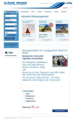 Vorschau der mobilen Webseite www.glaeser-reisen.de, Gläser Reisen