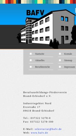 Vorschau der mobilen Webseite www.bafv.de, Berufsausbildungs-Förderverein Brand-Erbisdorf e.V.