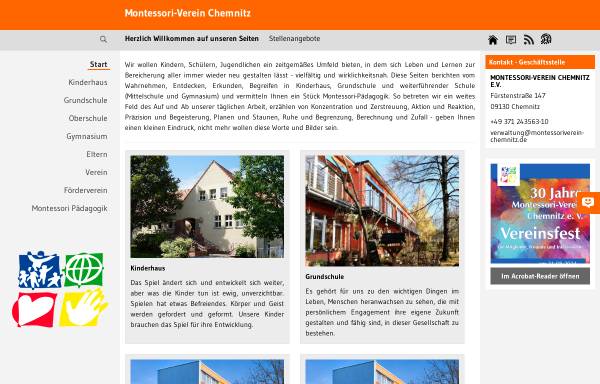 Vorschau von www.montessori-chemnitz.de, Montessori-Verein Chemnitz e.V.