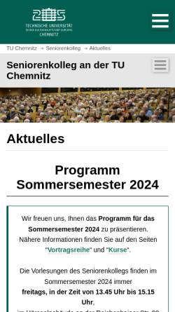 Vorschau der mobilen Webseite www.tu-chemnitz.de, senseite
