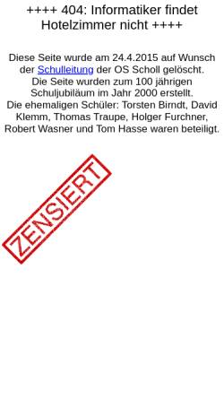 Vorschau der mobilen Webseite www.wasner-net.de, Mittelschule Hainsberg