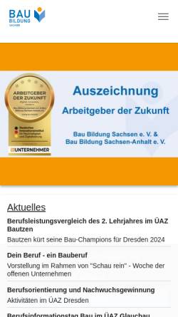 Vorschau der mobilen Webseite bau-bildung.de, Berufsförderungswerk Bau Sachsen e.V.