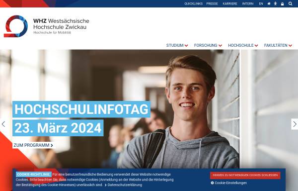 Vorschau von www.fh-zwickau.de, Westsächsische Hochschule (FH)