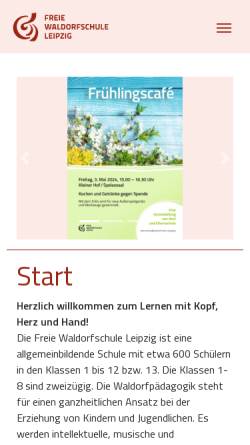 Vorschau der mobilen Webseite www.waldorfschule-leipzig.de, Freie Waldorfschule Leipzig