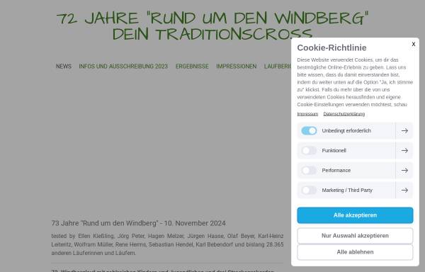 Vorschau von www.windberglauf.de, Lauf rund um den Windberg