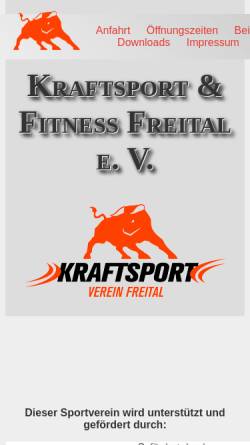 Vorschau der mobilen Webseite www.kraftsport-fitness-freital.de, SV Kraftsport und Fitness