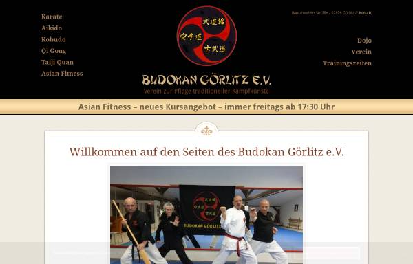 Vorschau von www.budokan-goerlitz-ev.de, Budokan Görlitz e.V.- Verein zu Pflege traditioneller Kampfkünste