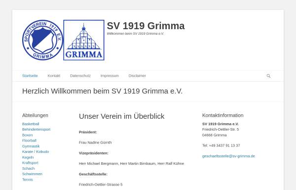 Vorschau von www.sv-grimma.de, SV 1919 Grimma