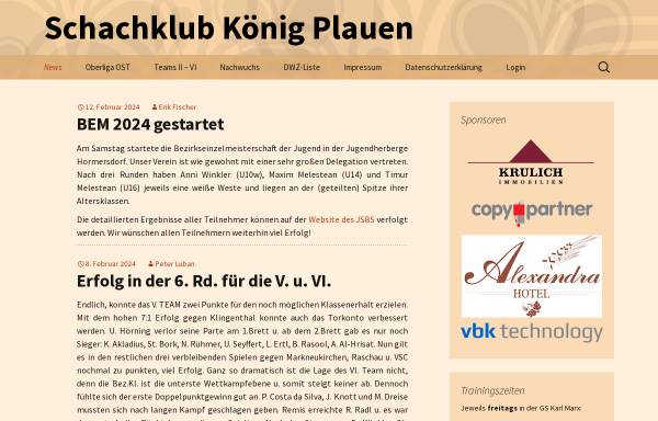Vorschau von www.koenig-plauen.de, Schachklub König Plauen e.V.