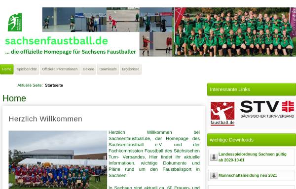 Vorschau von www.sachsenfaustball.de, Sachsen Faustball