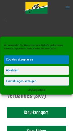 Vorschau der mobilen Webseite www.kanu-sachsen.de, Sächsischer Kanu-Verband e.V.