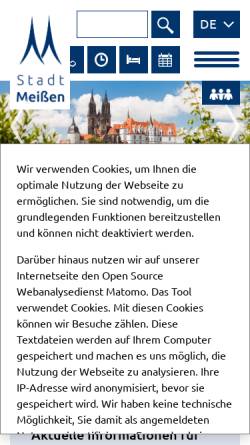 Vorschau der mobilen Webseite www.touristinfo-meissen.de, Tourist-Information