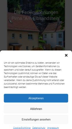 Vorschau der mobilen Webseite www.urlaub-familieklemm.de, Ferienwohnung Familie Klemm in Pirna