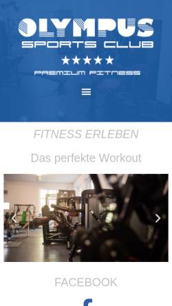 Vorschau der mobilen Webseite www.fitness-olympus.de, Olympus Fitnessstudio