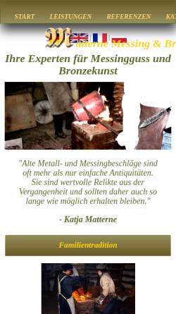 Vorschau der mobilen Webseite matterne-messing.de, Matterne - Messing und Bronzekunst