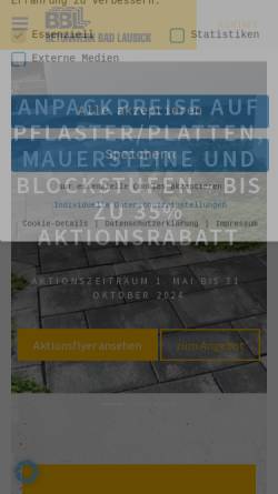 Vorschau der mobilen Webseite www.betonwerk-bbl.de, Betonwerk Bad Lausick GmbH & Co. KG