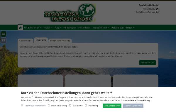 Vorschau von www.onlineweg.de, Reisebüro Erzgebirge