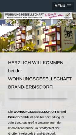 Vorschau der mobilen Webseite www.wohnungsgesellschaft-brand-erbisdorf.de, Wohnungsgesellschaft Brand-Erbisdorf mbH