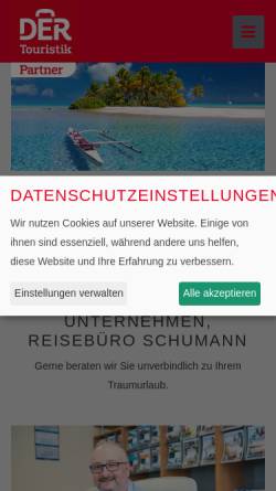 Vorschau der mobilen Webseite www.weitgereist.de, Reisebüro Schumann